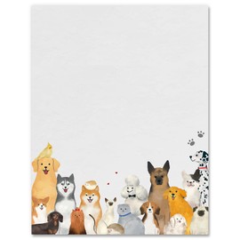 60 Sheet Cute Puppy Animal Letter Paper, 8.5 x 11 Inch, White, Paper, Writing Paper