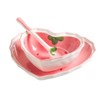 WAIT FLY Heart Shape Ceramic Dinnerware Set, Cute Strawberry Tableware