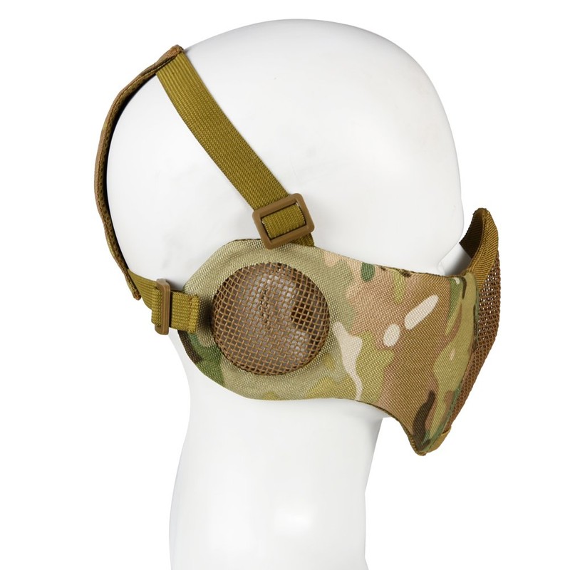 Hunting Explorer Tactical Half Face Mesh Mask With Ear Cover