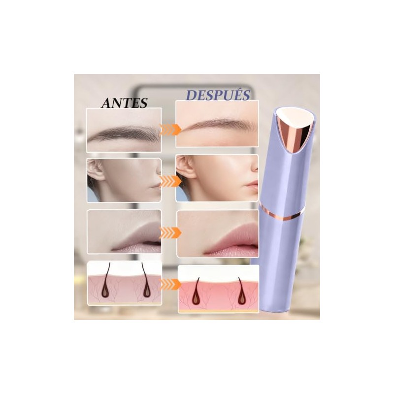 Depiladora Facial Mujer 2 en 1, Afeitadora Electrica Mujer con