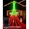 3.6M Outdoor Christmas Curtain Lights, 64 Modes Smart Waterfall String