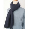 Italian made Scarf, Wool, Silk, Soft, Tweed, Men's, Women's, Blue,