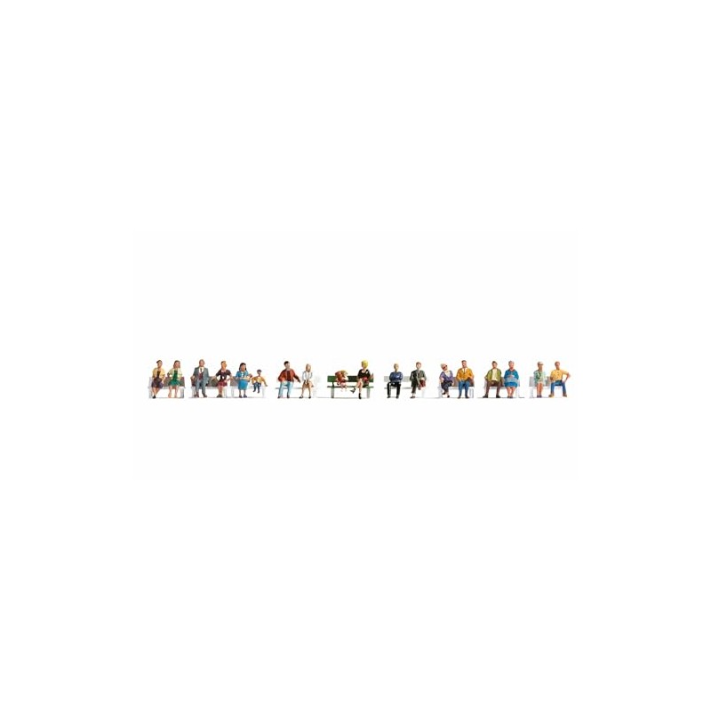 Noch® Set XL Seduto, figure dipinte a mano, 18 pezzi,