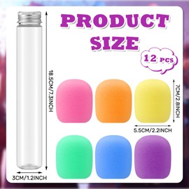 Newtay 12 Sets Microphone Candy Tubes Karaoke Theme Birthday Party 10'' Fake Prop Microphone Plastic Rock Star Toy for Disco Singer Stage Costume Prop Birthday Party Favors (Rainbow Color)