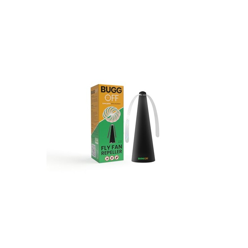 BUGGOFF Black Fly & Flying Insect Repellent Fan with Twin