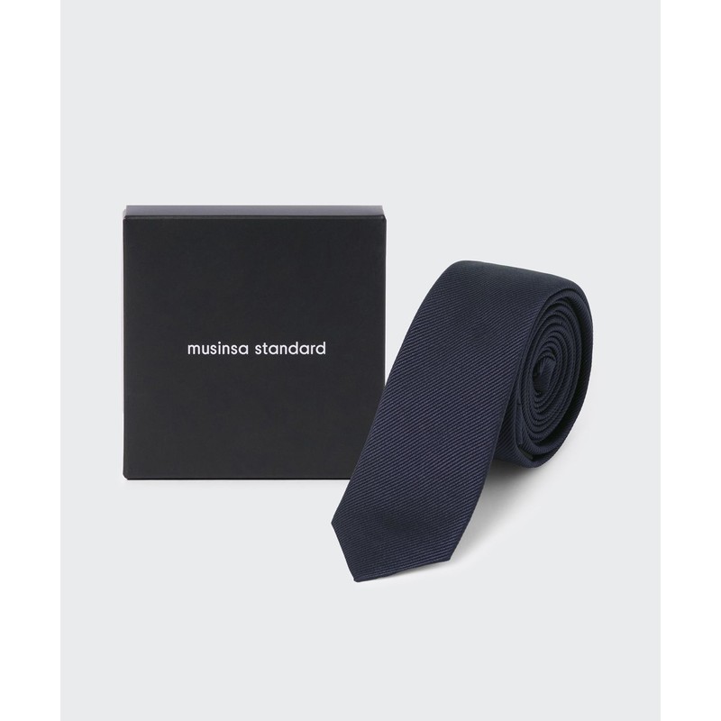 Musinsa Standard Silk Slim Solid Tie [Dark Navy]