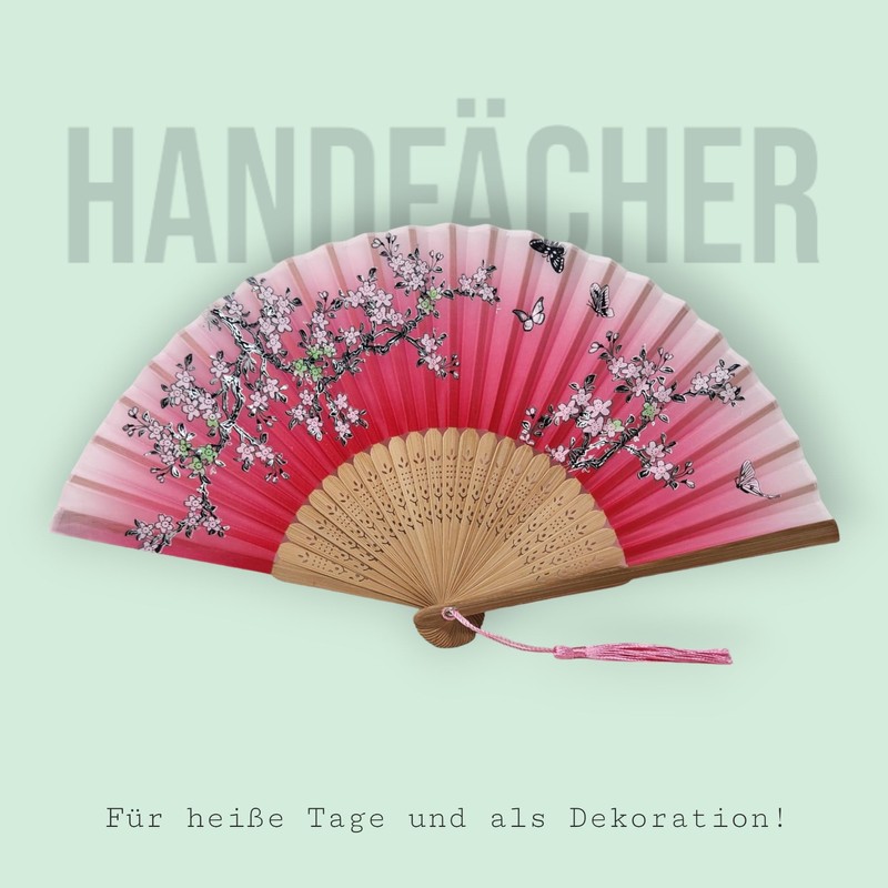 Starlet24 Foldable Bamboo Hand Fan Folding Fan with Tassel Fan