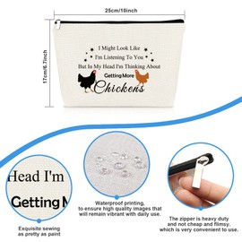 Chicken Lover Gift Chicken Makeup Bag Crazy Chicken Lady Gifts Travel Cosmetic Bag Chicken Themed Gifts for Women Animal Lover Gift for Girls Birthday Christmas Gifts for Daughter Sister Bestie Friend