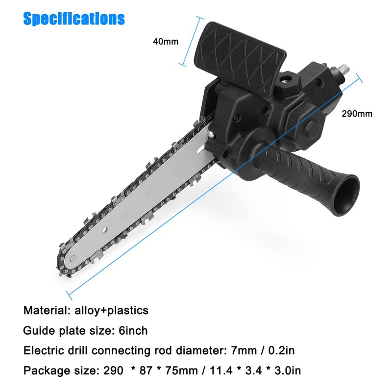 Sunydog 6 Inch Electric Drill Modified To Electric Chainsaw Tool