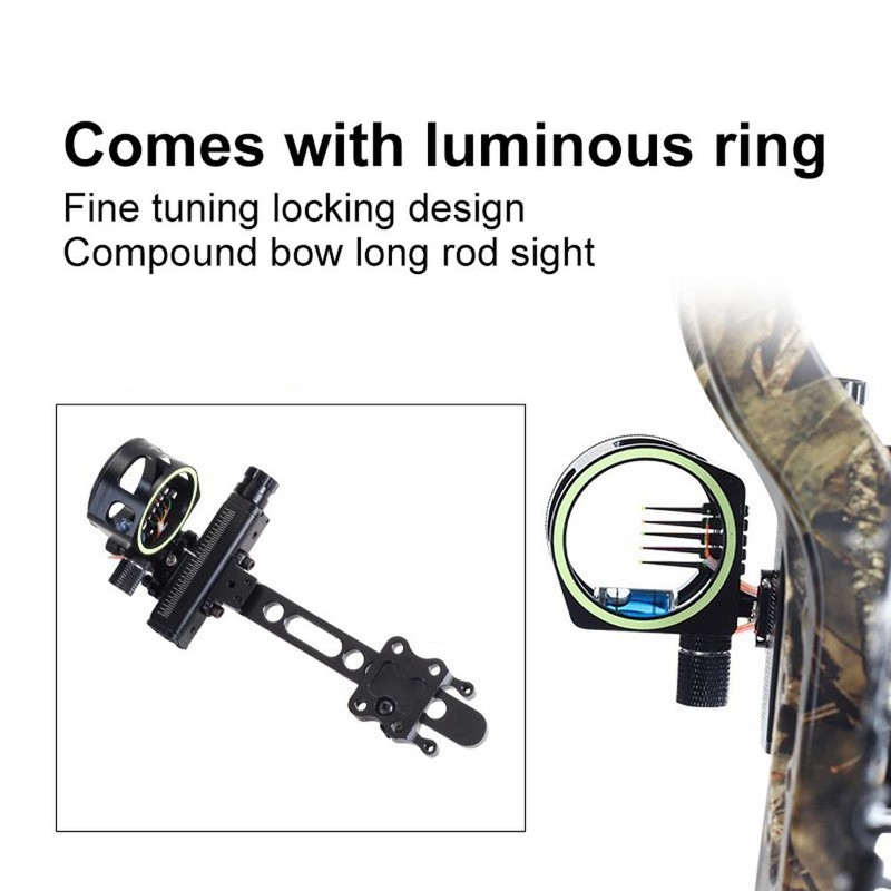 5 Pin Bow Sight Long Bar Wrapped Compound Bow Sight