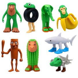 SKJAXF Italian Brainrot Toys, 8 Pcs Tung Tung Tung Sahur Figures, Tralalero Tralala Inspired Desk Decor, Creative Collectible Figurines for Office and Home, Safe Gifts for Kids and Adults
