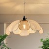 ALAISLYC Boho Flower Chandeliers for Dining Room Farmhouse Rattan Pendant