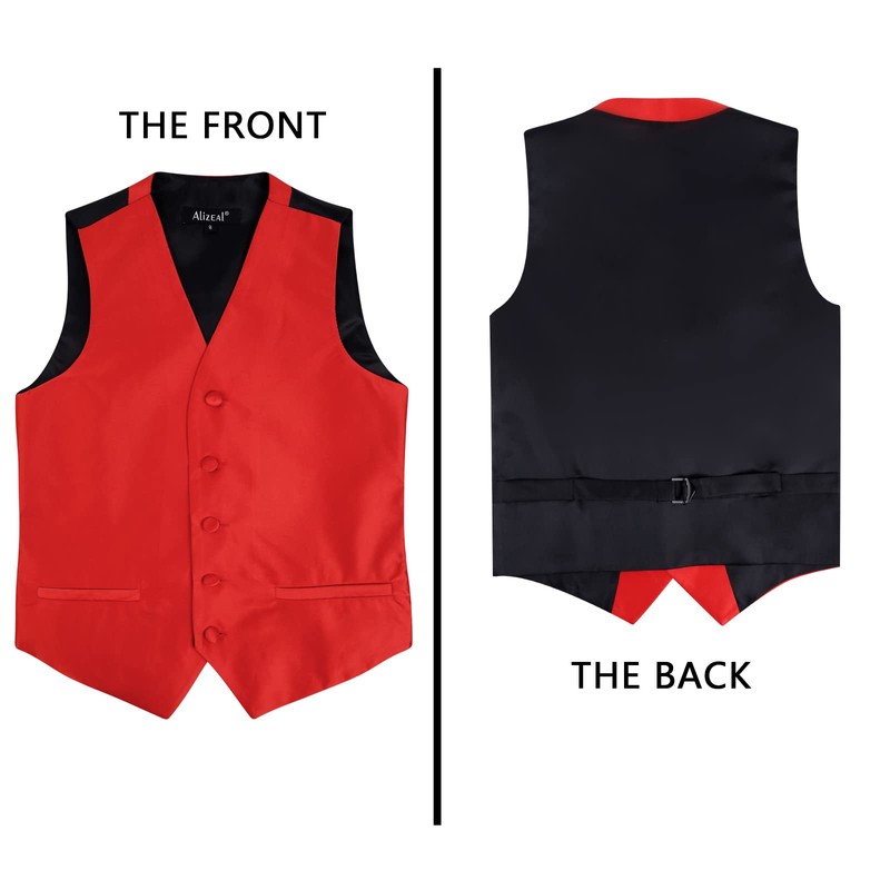 Alizeal Boys' Bow Tie, Tie and Suit Vest Plain Classic