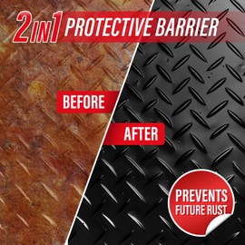 SMAPHY 2-in-1 Rust Converter & Metal Primer, 35 Floz Semi-Gloss Black Rust Inhibitor Paint for Metal, Maximum Rust Protection, Stop Rust & Corrosion Permanently