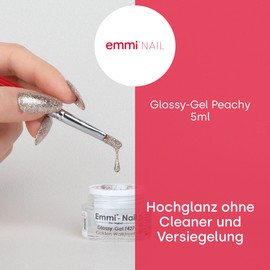 Emmi Nail Glossy-Gel Peachy, LED UV Nail Polish, High Coverage &amp; Glossy Finish, Medium Viscosity, Does Not Run &amp; No Top Coat Required, 5 ml