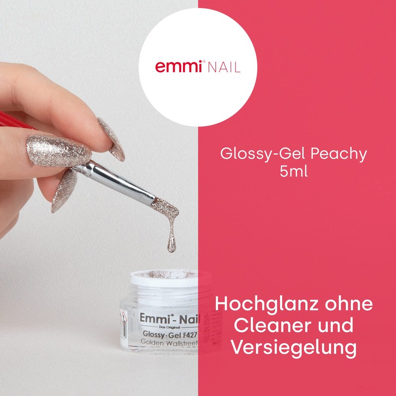 Emmi Nail Glossy-Gel Peachy, LED UV Nail Polish, High Coverage