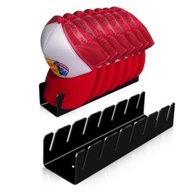 Hat Organizer for Baseball Caps, 2 Pack Hat Stand and Display, Acrylic Hat Rack for 14 Baseball Caps for Bedroom, Closet, Dresser, Entryway, Office,Black