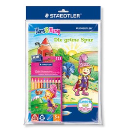 Staedtler 128 B3008G Noris Club Colouring Set with Colouring Pencils and Colouring Book for Girls