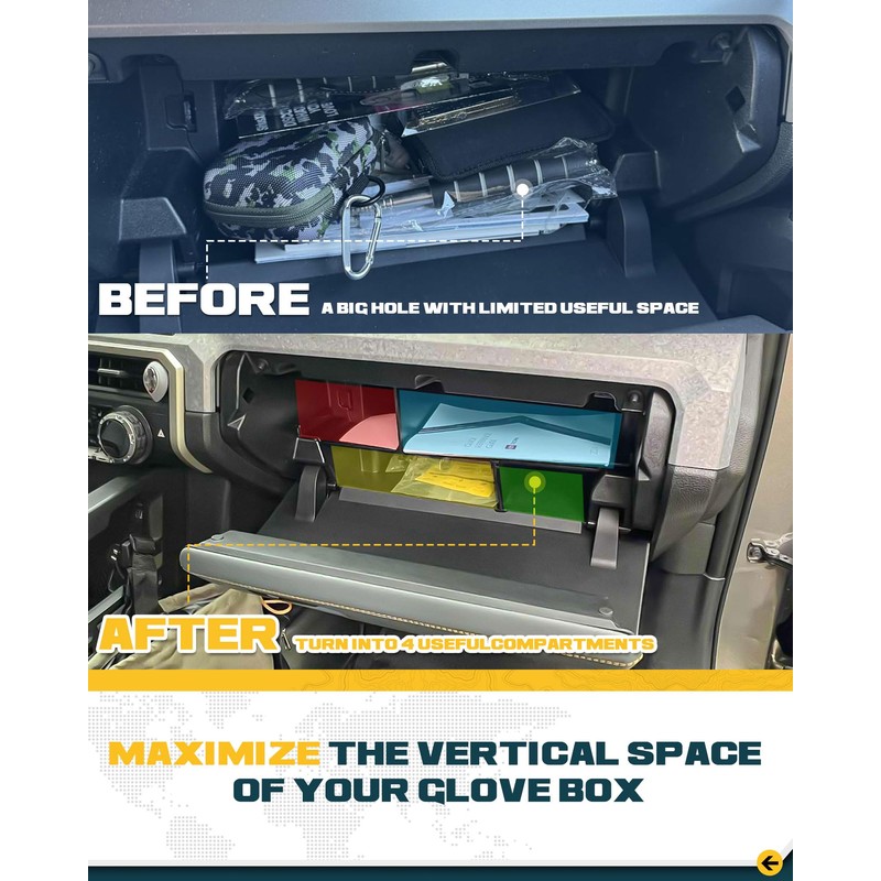 Trumgeta Glove Box Organizer Fit for 2024 2025 2026 Toyota