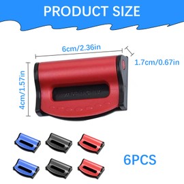 6 PCS Seat Belt Clip, Car Seat belt Adjuster Holder Lock Shoulder Neck Strap Positioner Belt Retainer Seat Belt Insert Buckle Stopper, Auto Vehicle Buckle Locking Clip for Kids Adults (Black Red Blue)