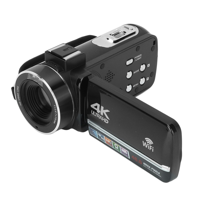 4K Video Camera with Remote Control Microphone Lens Hood 18X