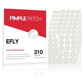 EFLY Pimple Patches for Face, Acne Patches Hydrocolloid with Tea Tree Oil, Salicylic Acid & Calendula Oil, 5 Size Invisible for Makeup Zit Patches Dots (210)