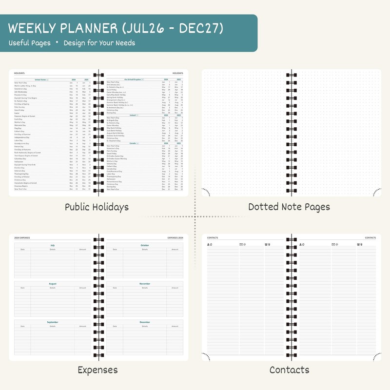 BEZEND A4 Academic Diary 2026-2027 Week to View (Jul 26