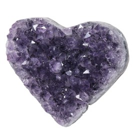 KYEYGWO KYEYGWO Heart Shaped Amethyst Crystal Cluster Geode Decorative Rock Raw Crystals and Healing Stones for Home Room Decor, 1.97-3.35 Inch