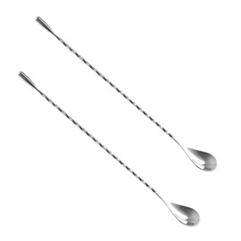 Bar Spoon Stirrer, 11.8 inches (30 cm), 18-8 Stainless Steel, Stylish, Bartender Set, For Cocktail, Yogurt, Durable, Commercial Use, Home Use, Set of 2