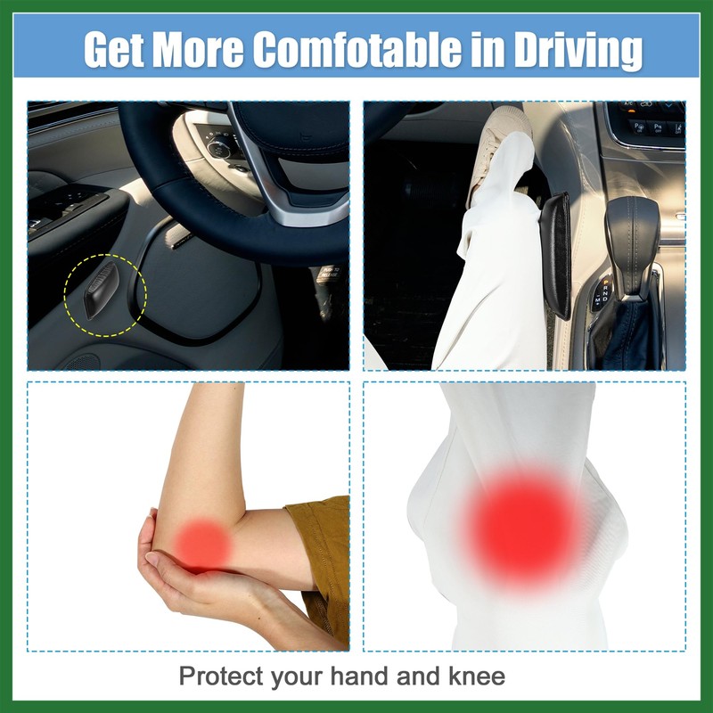Motoforti Black Car Center Console Knee Leg Elbow Cushion Pad