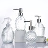 220ml/8oz Empty Clear Glass Soap Dispenser Glass Jar Bathroom Lotion