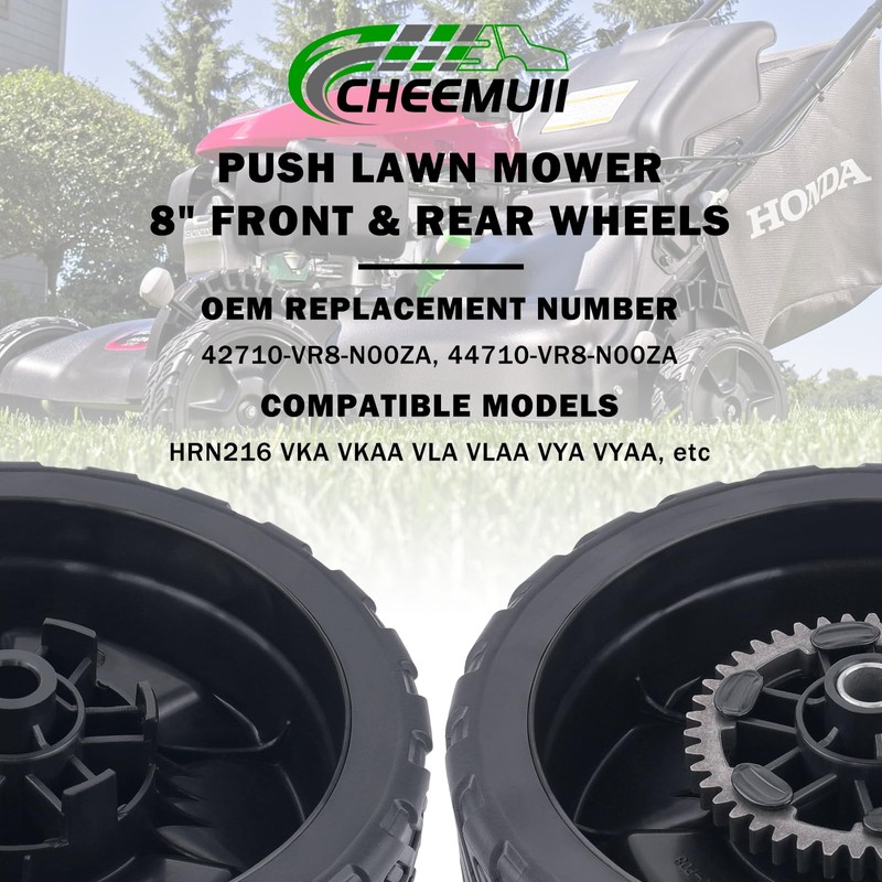 CheeMuii 2PCS 8" HRN216 Lawn Mower Rear Wheels Replace for
