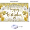 Gold Birthday Paty Backdrop Gold Happy Birthday Banner Gold Photography