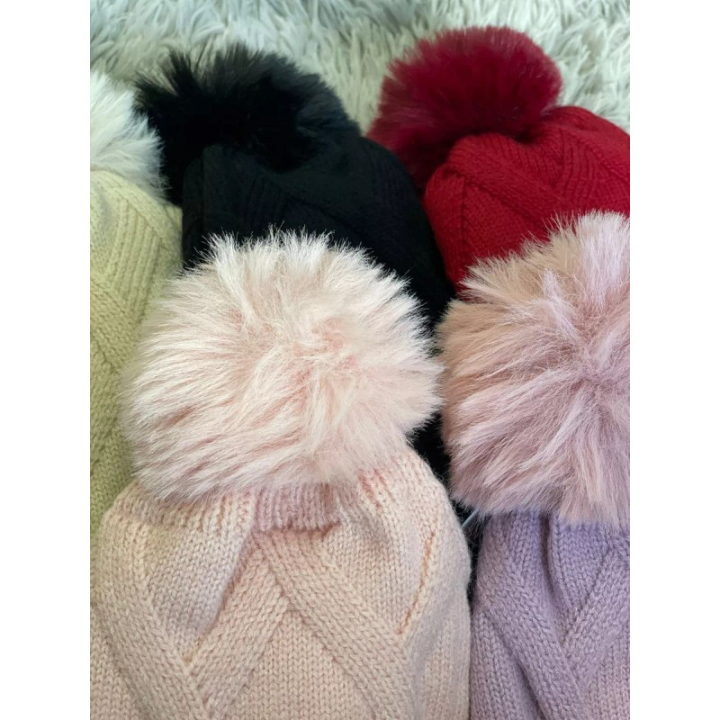 KH Set Duo Gorro Con Bufanda Larga Dama Mujer Invierno