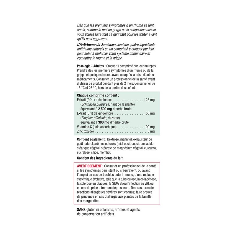 Cold Fighter Chewable - With Echinacea, Ginger, Vitamin C and