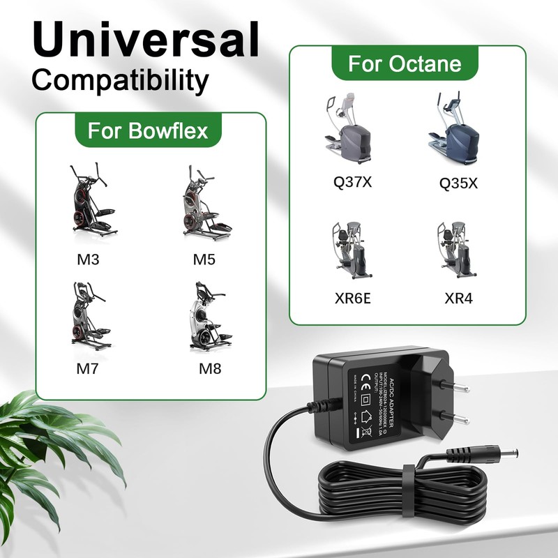 9 V Power Cable Replacement Compatible with Bowflex Max Trainer,