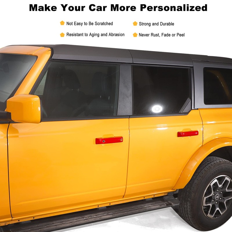 Jeliker for Bronco Door Handle Inserts Trim Cover, Tailgate Handle