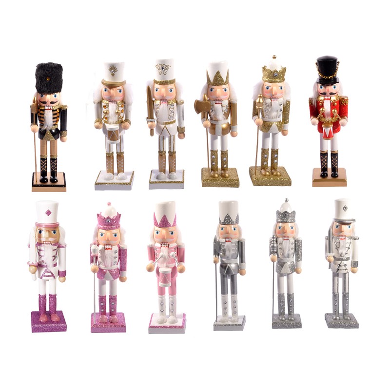 Ciao Christmas Nutcracker Toy Soldier Drummer (24 cm) Wooden Glittery
