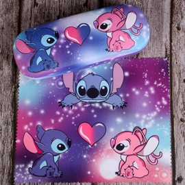 ADBGV Cute Eyeglass Cases Kids Hard Shell Storage Case Protective Box With Glasses Cloth Adjustable Glasses Strap Ear Grips Hook