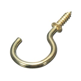 Pack Of 20 Cup Hook 25Mm To Shoulder Total Length 38Mm Brass Plated Eb