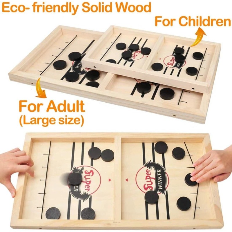 Games Hub Fast Sling Puck Game Wooden Hockey Table Game