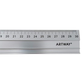 Artway Aluminium Rule with Cutting Edge - 30cm, Silver
