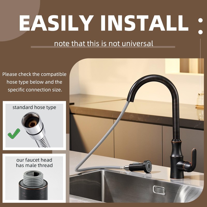 Angle Simple Kitchen Faucet Head, G 1/2 or 13/16 Inch