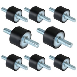 8Pack M8 Rubber Studs Shock Absorber Anti Vibration Isolator Mounts, M8-20mm Rubber Cylindrical Vibration Isolation Mount with 2 Threaded Studs, for Air Compressors, Pump, Garage Motor, Diesel Engines