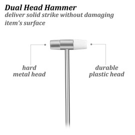 Dual Head Small Hammer, 7 in Length, Smooth Grip, Double face Jewelry Mallet Hammer, Mini Mallet for crafts, Mini Hammer for Watch, Tuning, Woodworking, Toys, Handcraft, Leather, Instruments