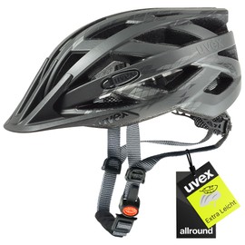 uvex i-vo cc Lightweight All-Round Helmet for Men and Women - Individual Size Adjustment - Expandable with LED Light - Black-Smoke Matt - 56-60 cm