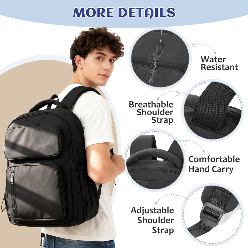 bluterm School Backpack for Women Men Lighweght Middle School Bookbag