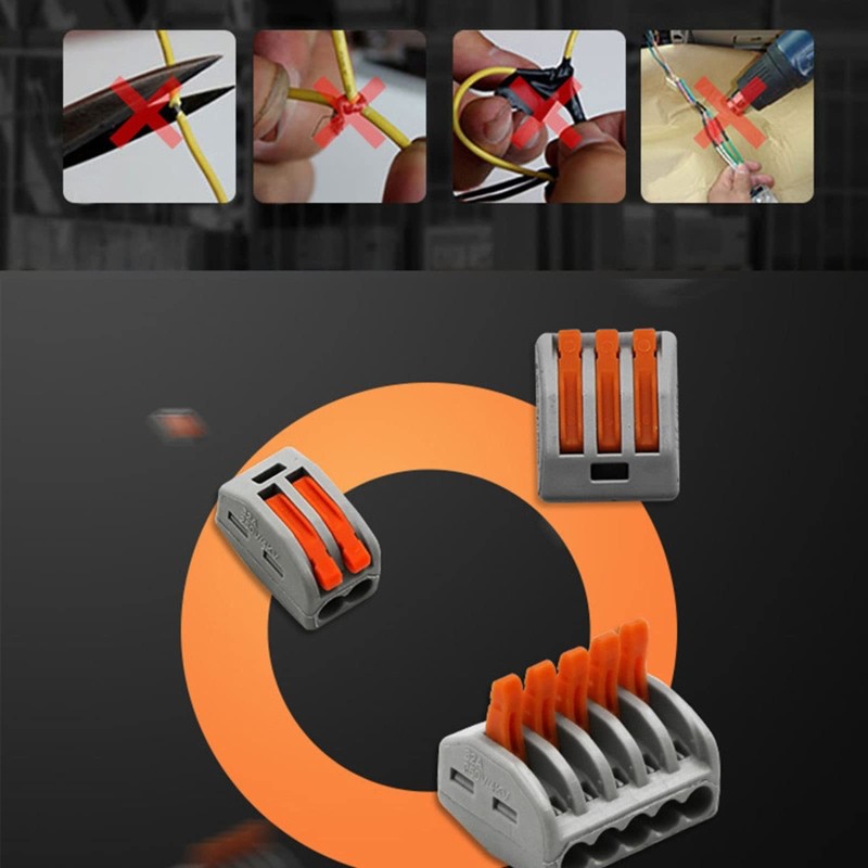 100PCS Compact Lever Wire Connectors Kit 2/3/4/5 Conductor Electrical Connectors