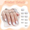 Kinretixia® 24 Pieces White Press On Nails Short Fashion Square