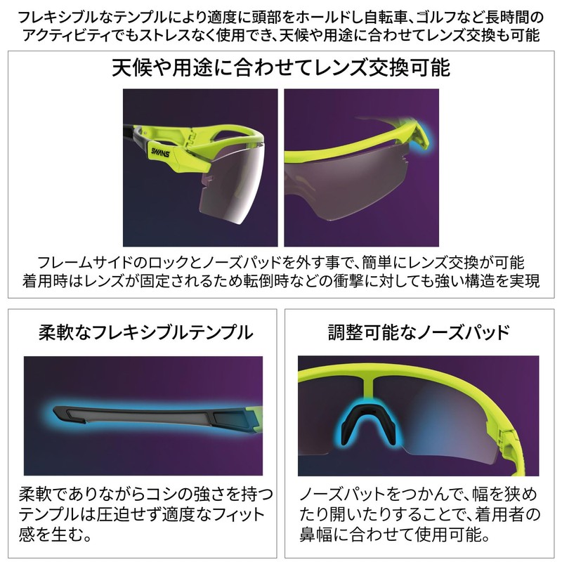 SWANS STRIX D. A. STX DA-0151 MBK Sports Sunglasses, Made